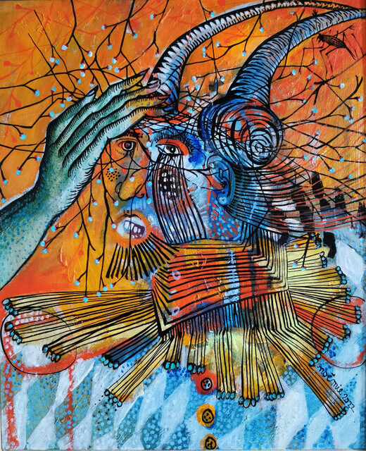Homme-brousaille 60x45 acrylique 2022