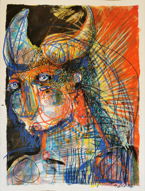 Gueule 40x30 encre de chine et aquarelle 2022