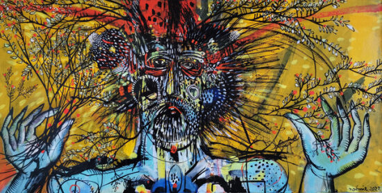 Homme-brousaille 50x100 acrylique 2022
