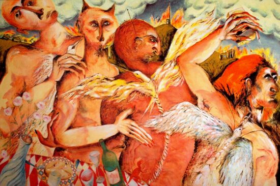 1/3 triptyque 130 x 200 cm huile sur toile 2014