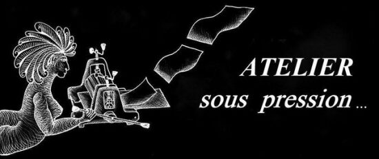 Atelier de gravure en sortie à Aurillac, 2017