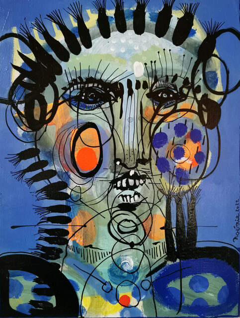 Gueule 35x25 acrylique sur bois 2022