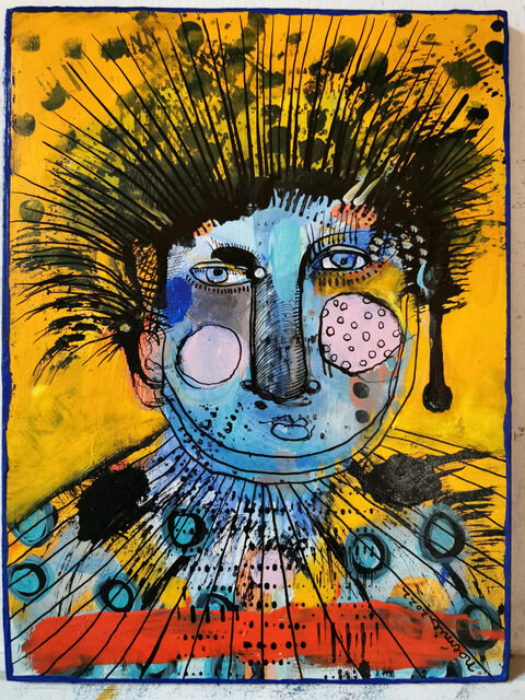 Gueule 40x30 acrylique sur bois 2022